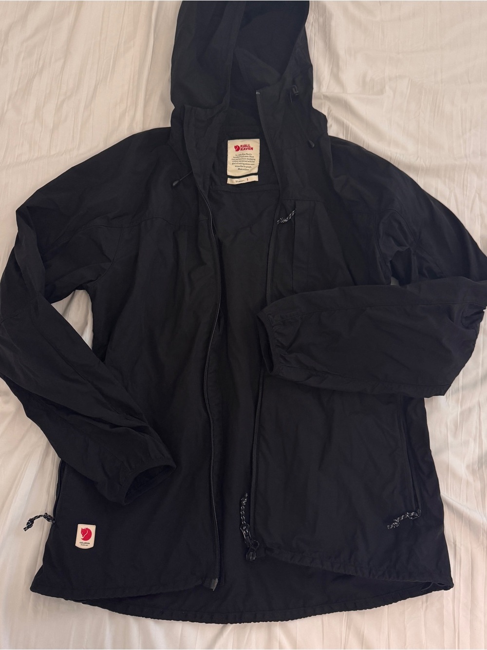 Fjällräven Black Hooded Shell Jacket